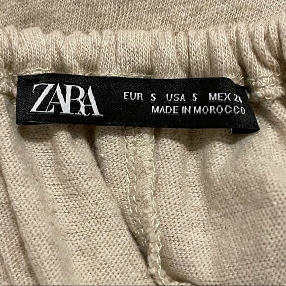 Zara Striped Rustic Linen Blend Spaghetti Strap Dress Size Small - Picture 6 of 9
